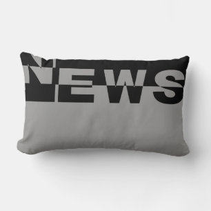 Modern NEWS Banner + your backgr. & ideas Lumbar Cushion