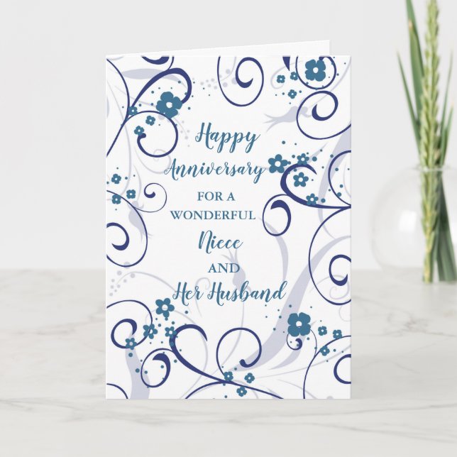 Modern Niece and her Husband Wedding Anniversary Card (Front)