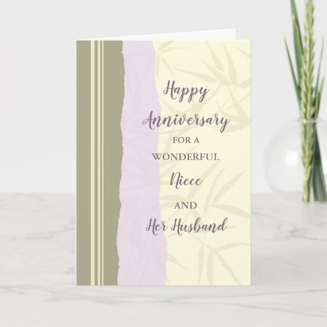 Modern Niece and Her Husband Wedding Anniversary Card (Front)