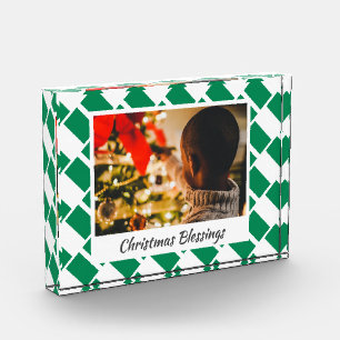 Modern NIGERIA FLAG Christmas Keepsake Photo Block