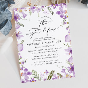 Modern Night Before Wedding Rehearsal Dinner  Invitation
