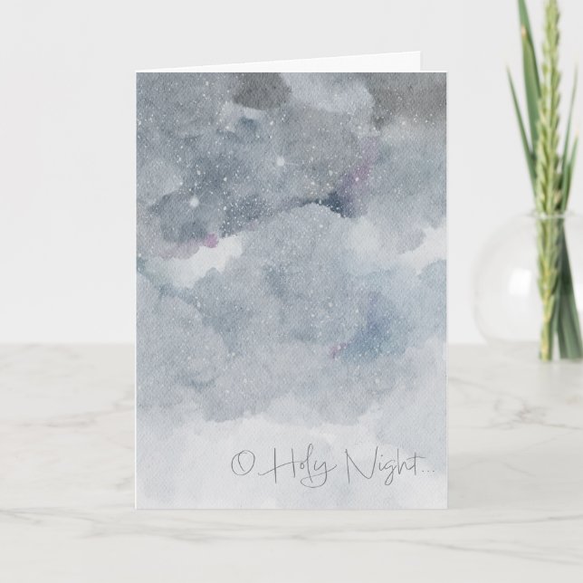 Modern Night Sky Watercolor Card (Front)
