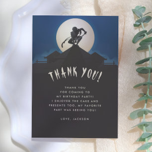 Modern Ninja Warrior Boy Birthday Party Thank You Card
