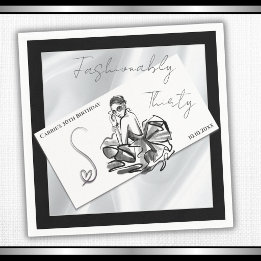 Modern Noir 30th Birthday Fashion Cocktail Napkins