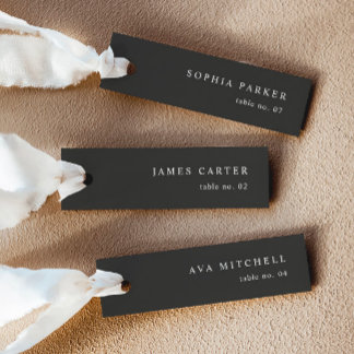 Modern Noir Wedding Name Place Cards