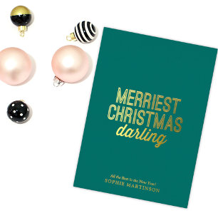 Modern Non-Photo Merriest Christmas Darling