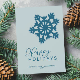 Modern non-photo snowflake Happy Holiday Card