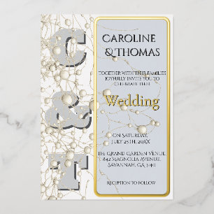 Modern Nonconformist Pearl Gold Script Wedding 