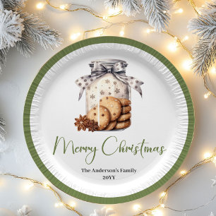 Modern Nordic Christmas Custom Name Dinner Plates