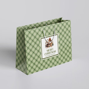 Modern Nordic Christmas Gift Bag Soft Beige Gold