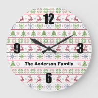 Modern Nordic Knit Ugly Sweater Red Green Name