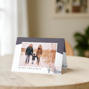 Modern Nordic Mountain Cabin Christmas Holiday Card