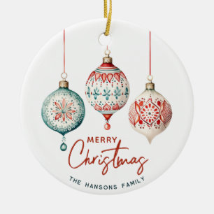 Modern Nordic Style Merry Christmas Ceramic Tree Decoration