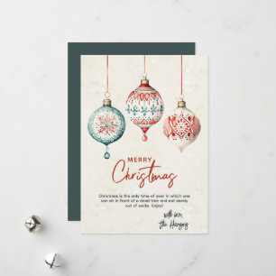 Modern Nordic Style Ornaments Merry Christmas Holiday Card