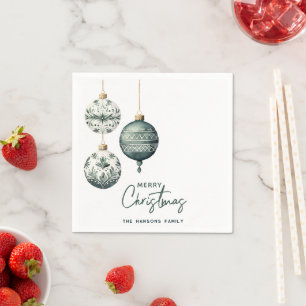 Modern Nordic Style Ornaments Merry Christmas Napkin