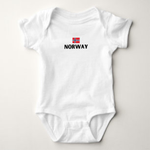 Modern norway scandinavia Flag Country Souvenir Baby Bodysuit