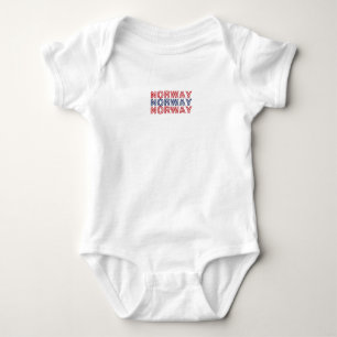 Modern norway scandinavia  Flag Country Souvenir  Baby Bodysuit
