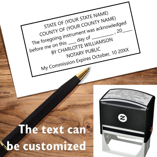 Modern Notary Public Acknowledgement Self-inking Stamp (Creator Uploaded)