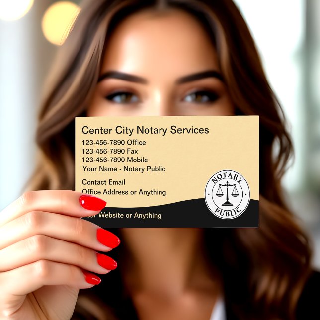 Modern Notary Public Organized Business Cards (Creator Uploaded)