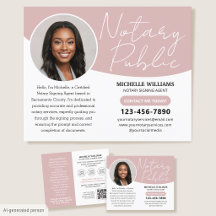 Modern Notary Public Photo QR Code Pink Business