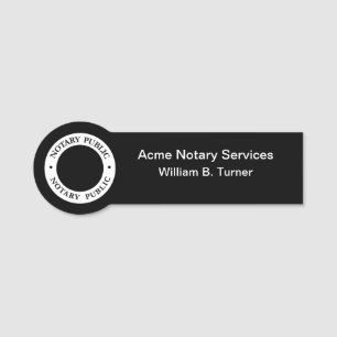 Modern Notary Public Service Name Tag