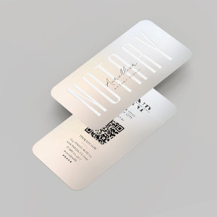 Modern Notary Public Signing Agent Gold Silver Business Card