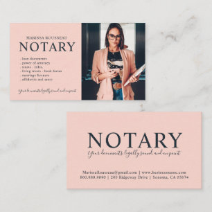 Modern Notary Public Signing Agent Photo Business Card