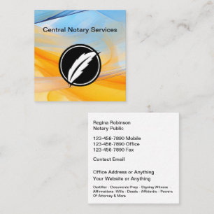 Modern Notary Public Unique Business Cards