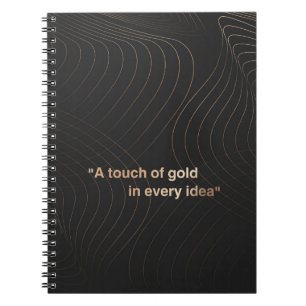 Modern notebook with a touch of gold glitter