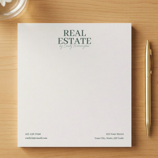 Modern Notepad Green Real Estate Agent (Creator Uploaded)