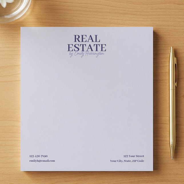 Modern Notepad Lavender Real Estate Agent (Creator Uploaded)