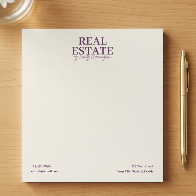Modern Notepad Plum Real Estate Agent (Creator Uploaded)