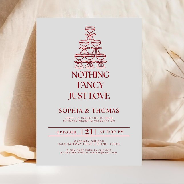 Modern Nothing Fancy Just Love Elopement  Invitation (Creator Uploaded)