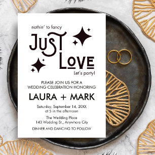 Modern Nothing Fancy Just Love Wedding Invitation