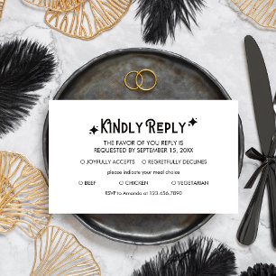 Modern Nothing Fancy Just Love Wedding RSVP Card