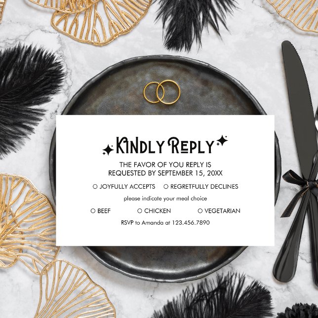 Modern Nothing Fancy Just Love Wedding RSVP Card (Modern Black and White Nothing Fancy Just Love Wedding RSVP Card)