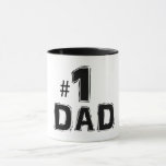 Modern Number 1 Dad Script Mug<br><div class="desc">Perfect Mug to celebrate your dad this Father's Day! Design features simple modern script in black colour. Customise further by adding additional text or photos.</div>