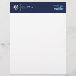 Modern Numbers Logo II Accountant Custom Letterhead