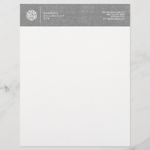 Modern Numbers Logo Linen Accountant Letterhead Design