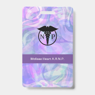 Modern Nurse Practitioner Medical Name Badges ID Badge