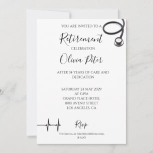 Modern Nurse Retirement Invitation
