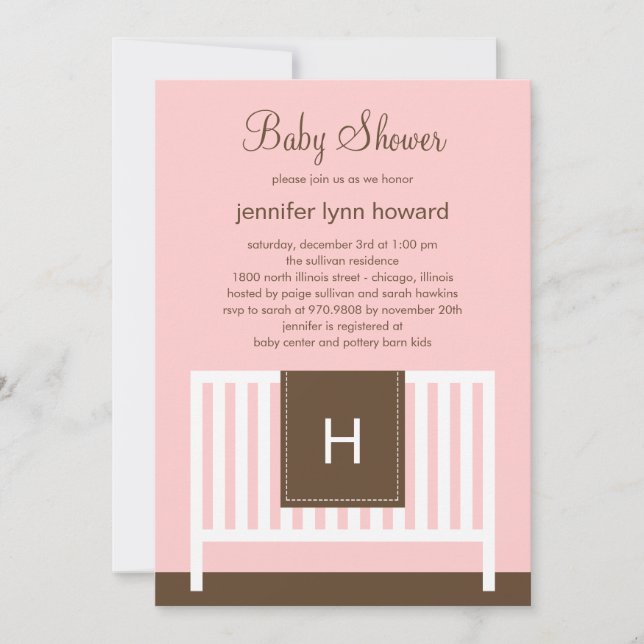 Modern Nursery Baby Shower Invitation (Pink) (Front)