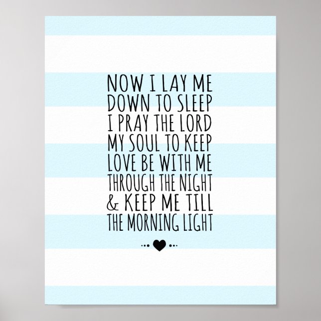 Modern Nursery Wall Art Child's Prayer Print (Front)