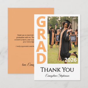 Modern Nursing Graduate Photo Nurse Graduation Thank You Card