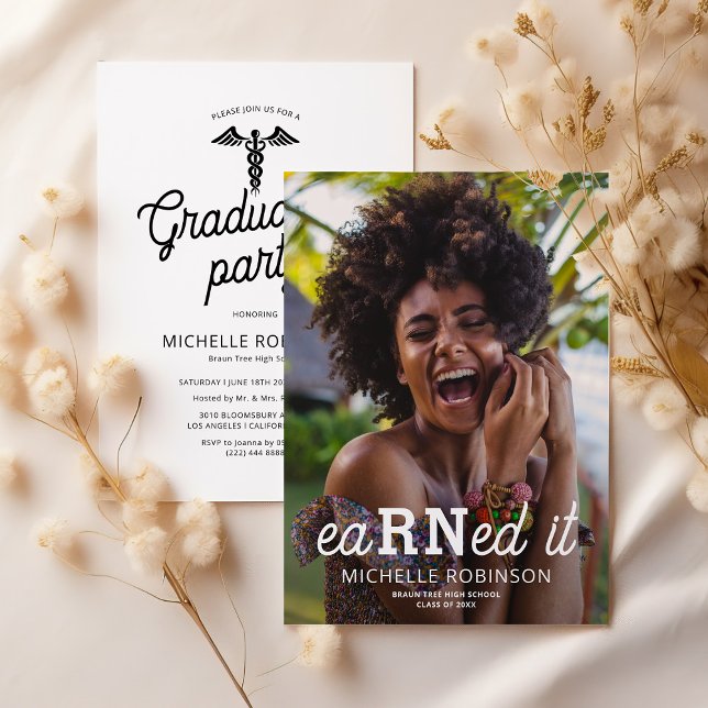 Modern Nursing School Graduation Party Invitation (Creator Uploaded)