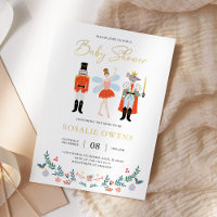Modern Nutcracker Christmas Baby Shower Minimalist