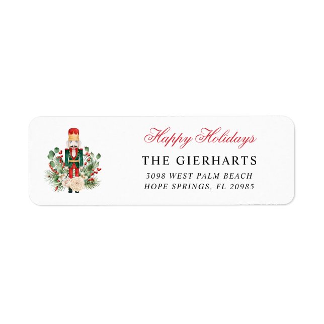 Modern Nutcracker Christmas Holiday Return Address (Front)