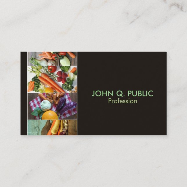 Modern Nutritionist Healthy Life Vegetables Business Card (Front)