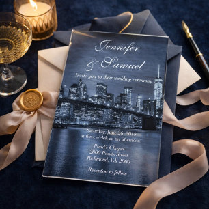 Modern NYC Skyline Elegance  Acrylic Invitations