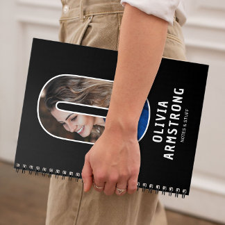 Modern "O" Photo Initial Monogram Notebook